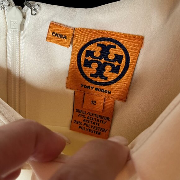 Tory Burch Womens White Sleeveless Pleated Top Size 12 Acetate Polyester Blend - Picture 2 of 5